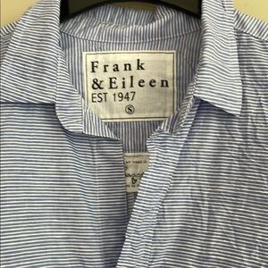 Frank & Eileen Blue Striped Crinkle Barry Shirt